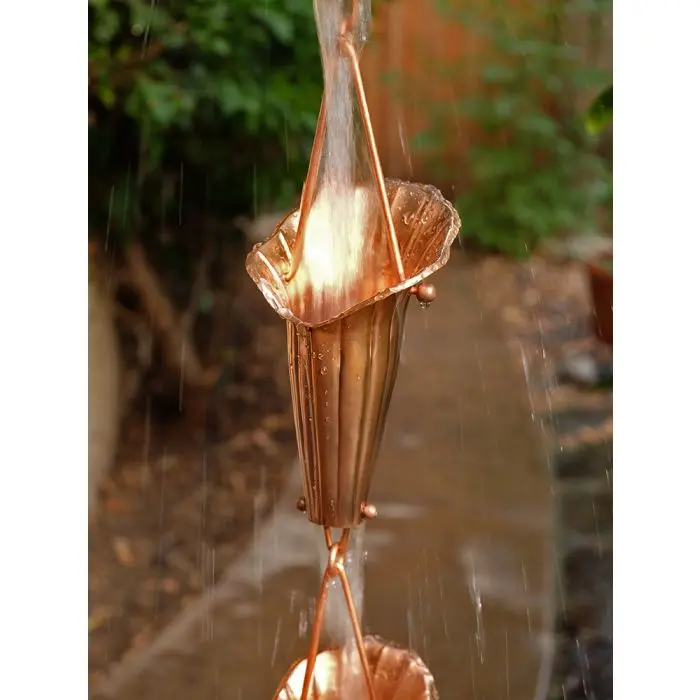Rain Chain Cala Lily Copper Cups - Image 5