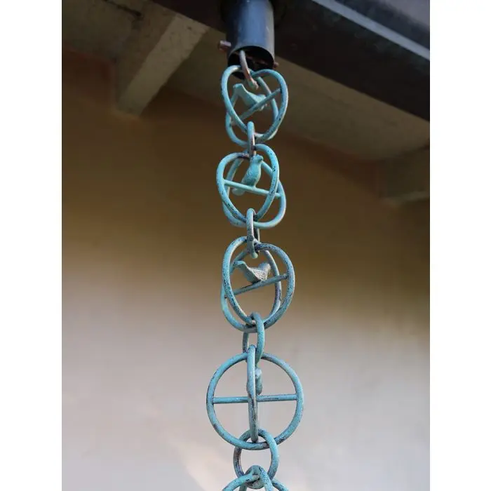 Rain Chain Copper Bird in a Cage- Patina - Image 4