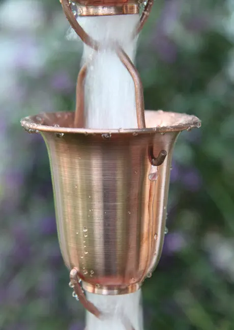 Rain Chain Flared Cup in Copper - Image 2