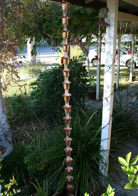 Rain Chain Copper Flower Cup - Image 3