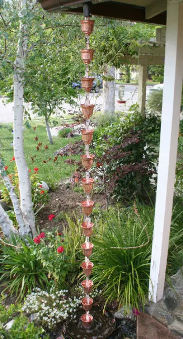 Rain Chain Naoki Cup in Copper - Image 3