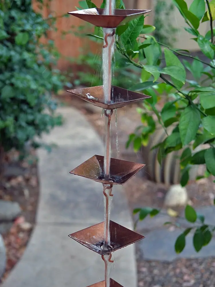 Rain Chain Copper Pagoda Cups - Image 3