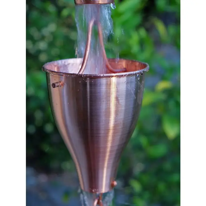 Rain Chain Copper Smooth Cups Unfinished - Image 2