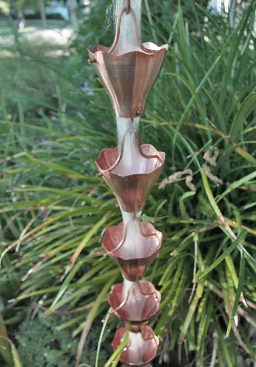 Rain Chain Copper Star Flower - Image 2
