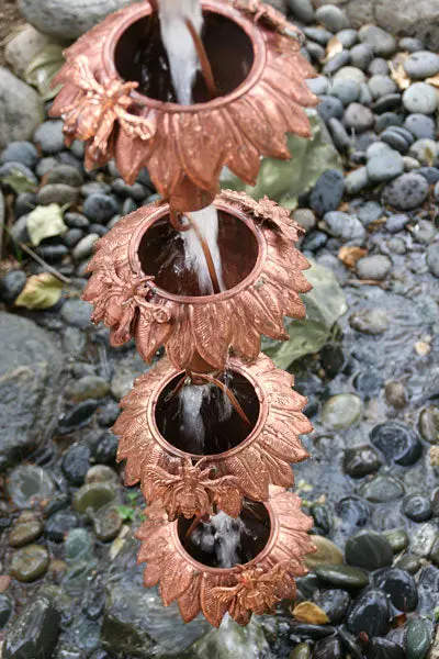 Rain Chain Copper Sunflower and Honey Bees