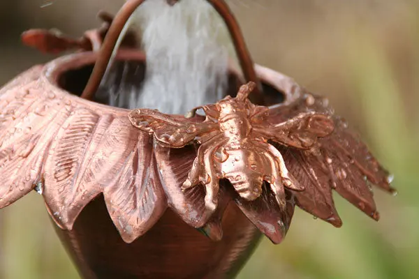 Rain Chain Copper Sunflower and Honey Bees - Image 3