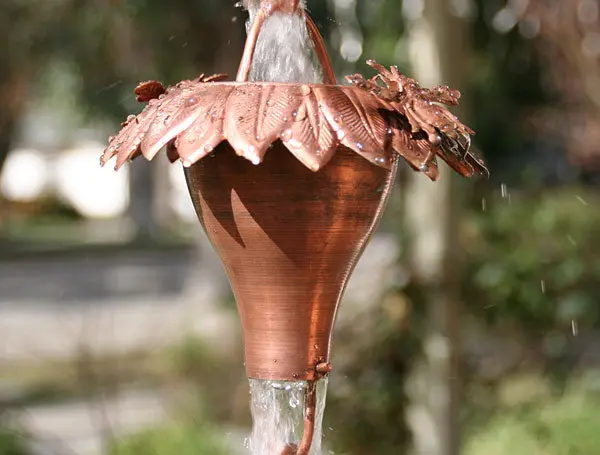 Rain Chain Copper Sunflower and Honey Bees - Image 4