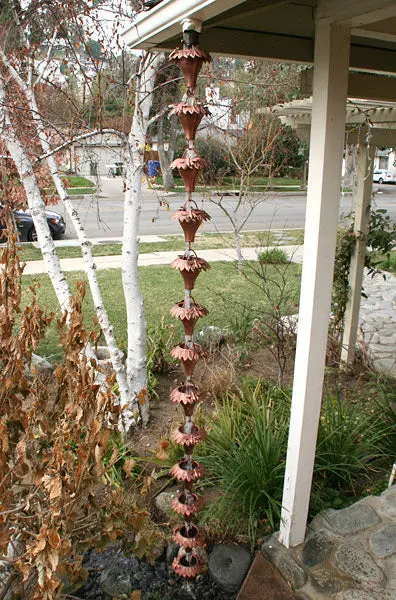 Rain Chain Copper Sunflower and Honey Bees - Image 5