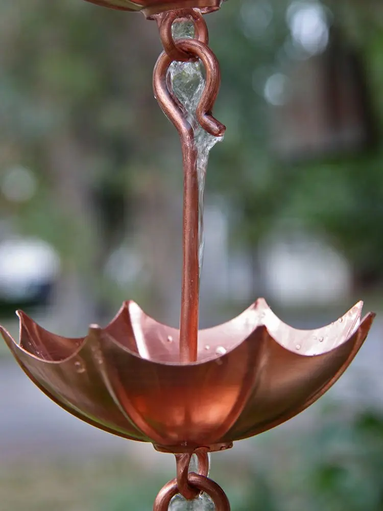 Rain Chain Copper Umbrella Cups - Image 2