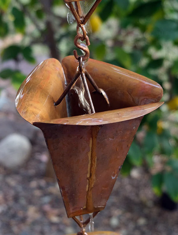 Rain Chain Desert Flower- Copper - Image 2