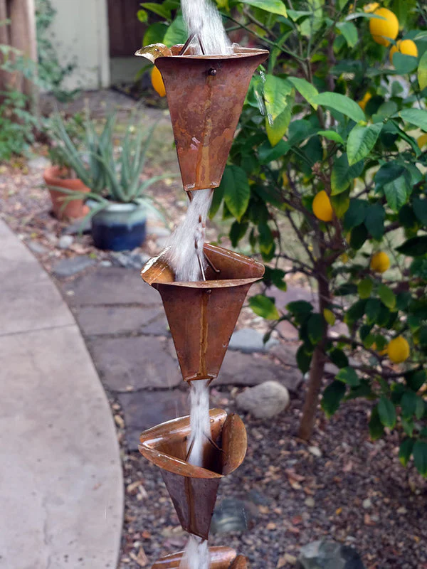 Rain Chain Desert Flower- Copper - Image 3