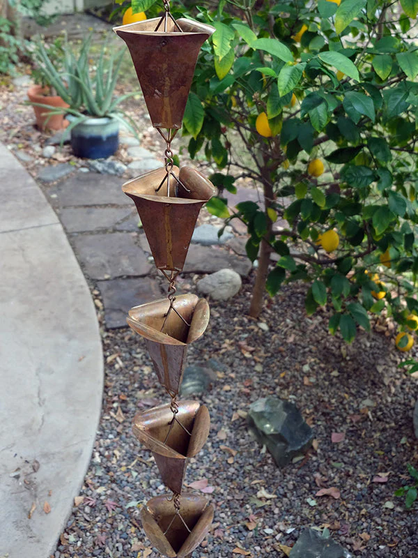 Rain Chain Desert Flower- Copper - Image 4