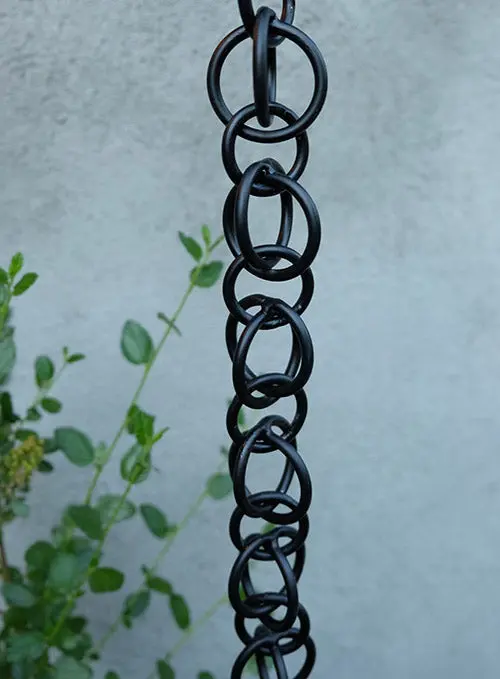 Rain Chain Double Loops - Black Aluminum - Image 2