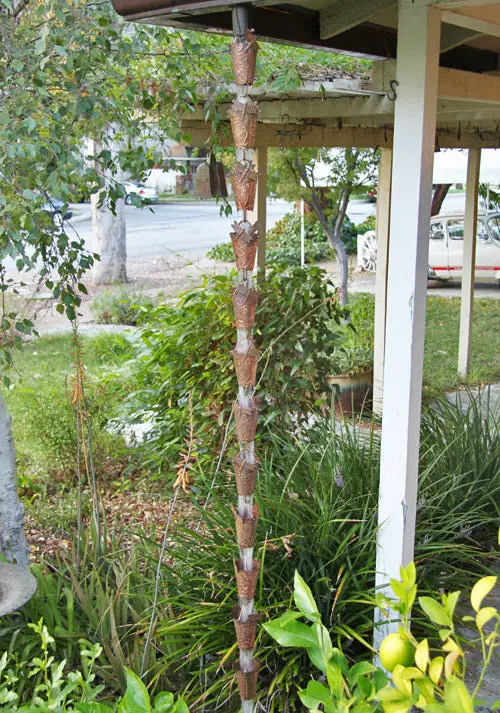 Rain Chain Copper Dragonfly Cups - Image 3