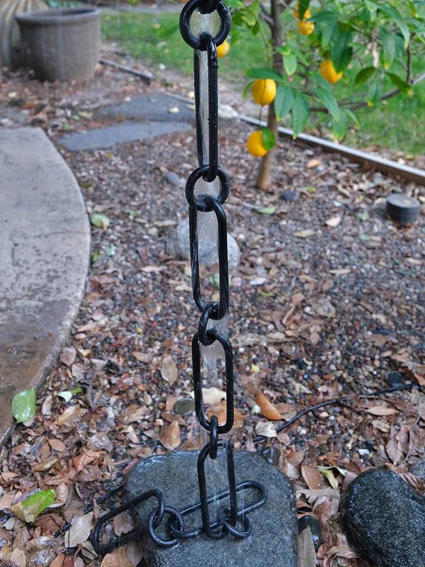 Rain Chain Elongated Chain Black