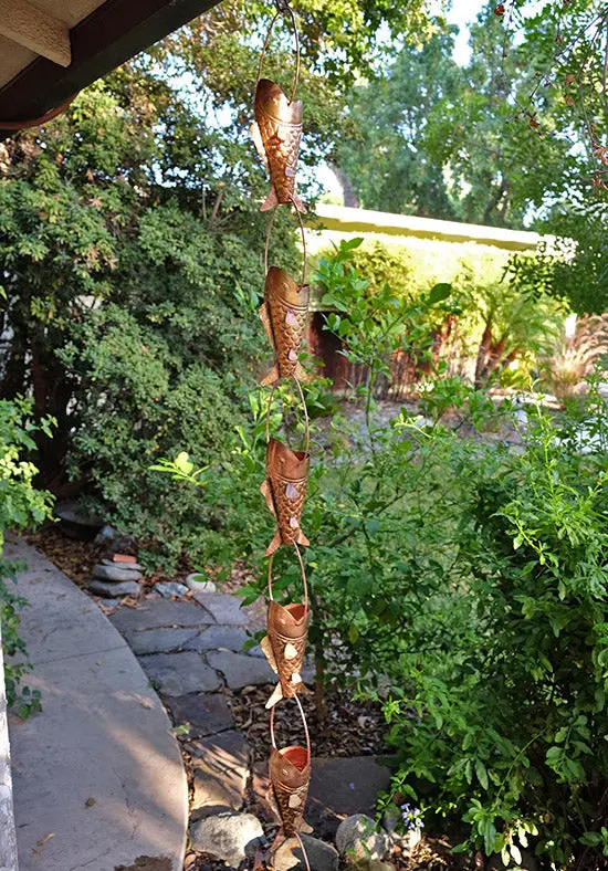 Rain Chain Fancy Koi Copper Cup - Image 4