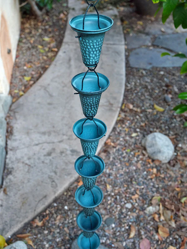 Rain Chain Flared Cups - Patina - Image 2