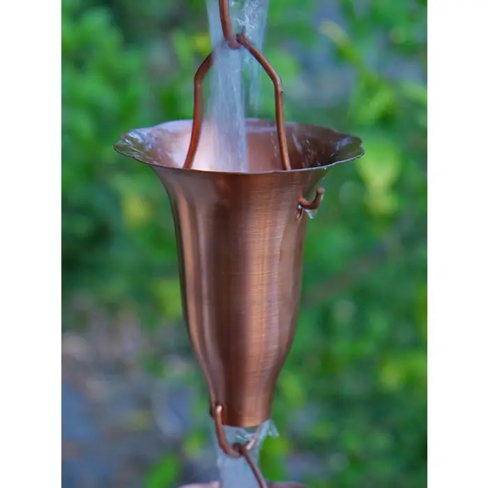 Rain Chain Honeysuckle Unfinished Copper Cups