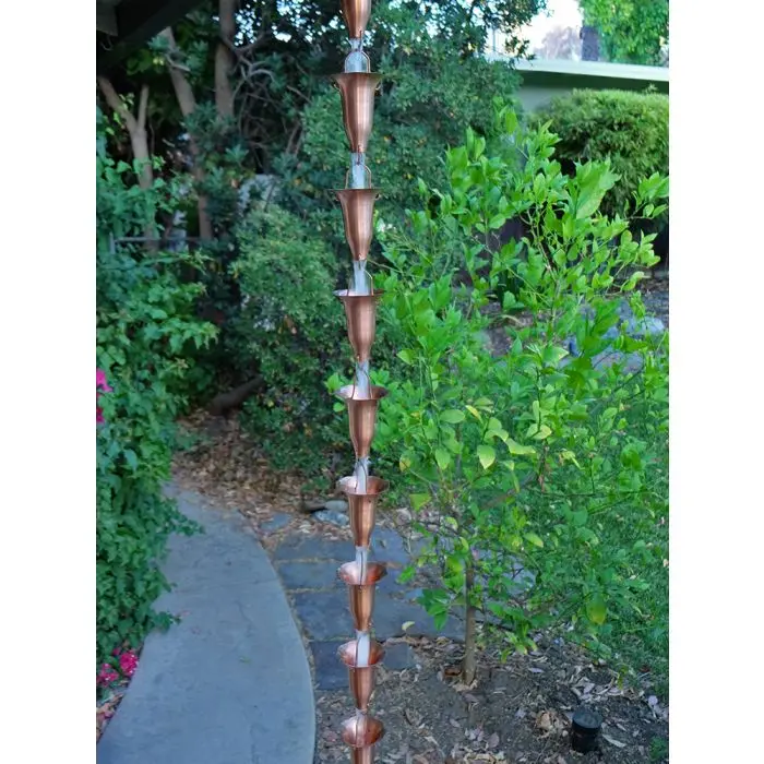 Rain Chain Honeysuckle Unfinished Copper Cups - Image 3