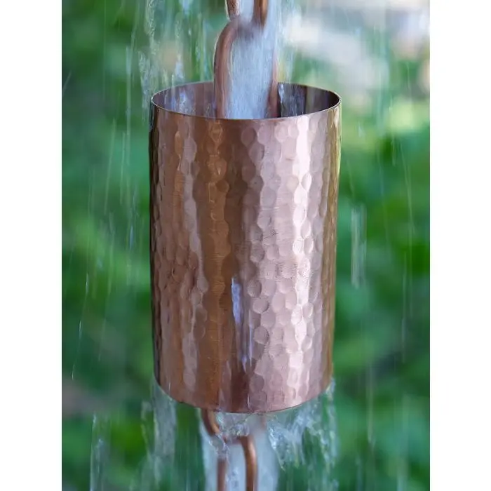 Rain Chain Kenchiku Unfinished Hammered Copper Cups - Image 3