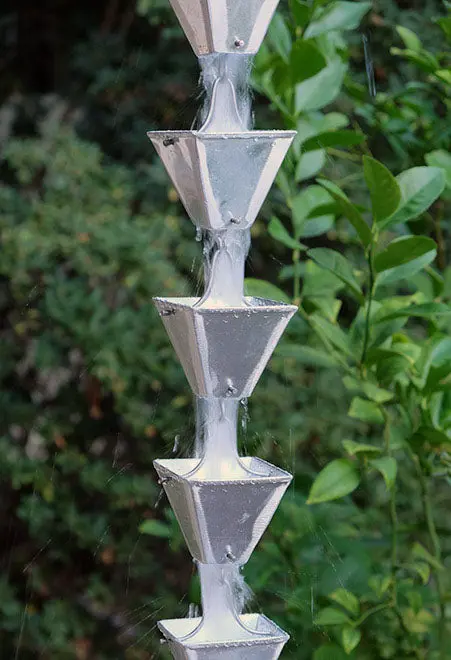 Rain Chain Medium Square Cups - Aluminum