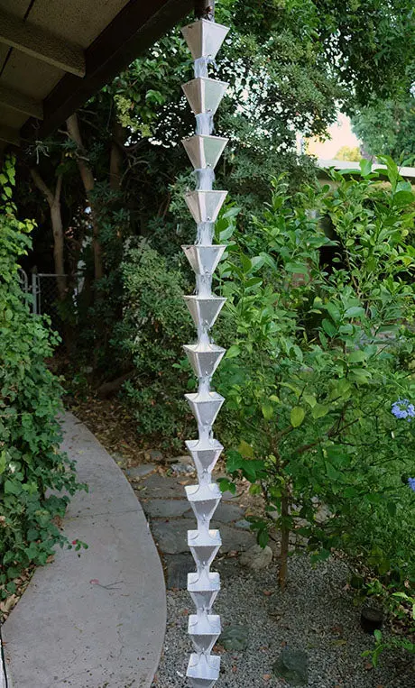 Rain Chain Medium Square Cups - Aluminum - Image 3