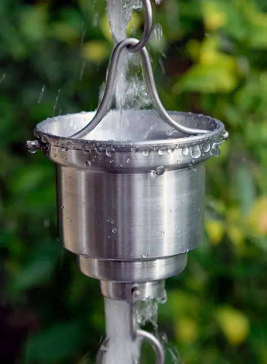 Rain Chain Naoki Cup in Aluminum - Image 2