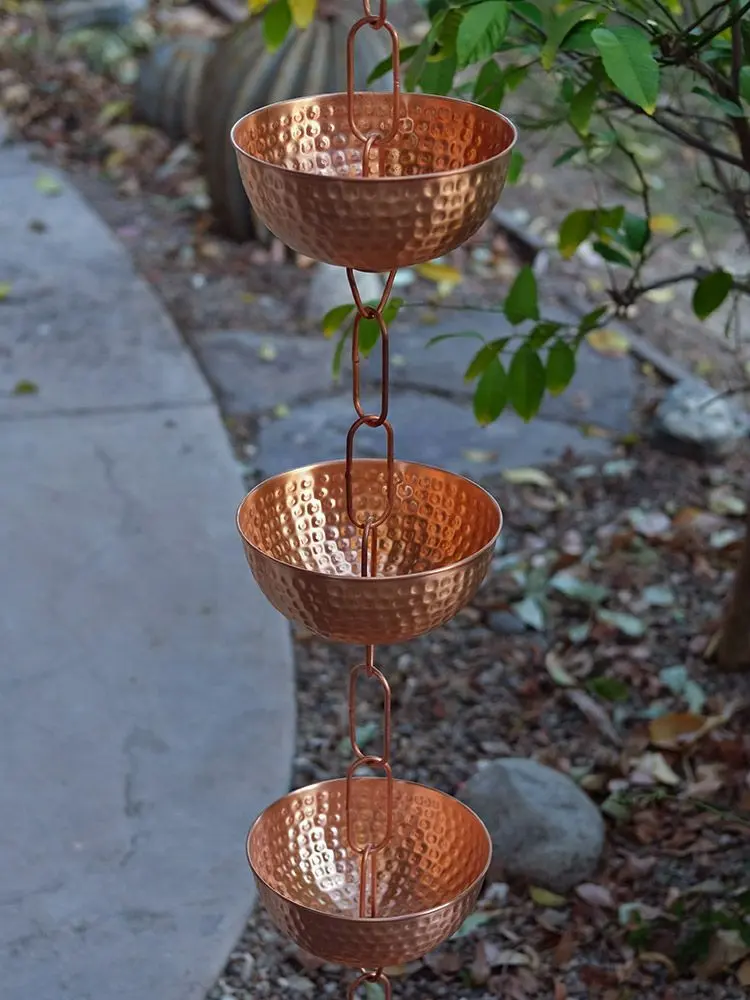 Rain Chain Pure Copper Bowls - Image 3
