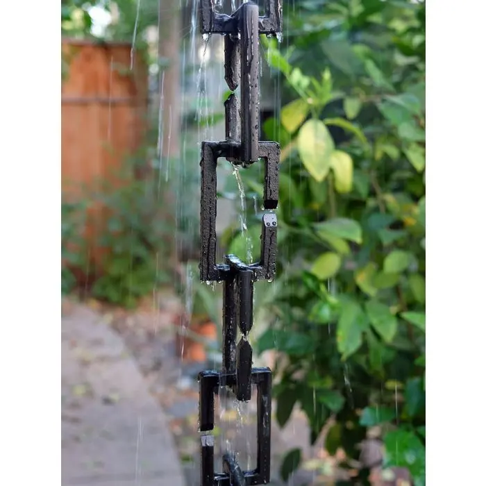 Rain Chain Rectangle Links- Black - Image 5