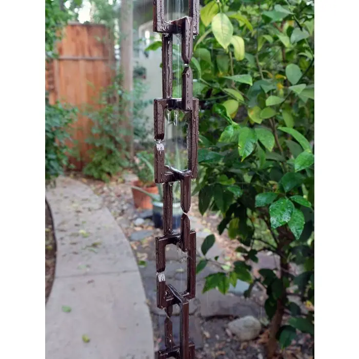 Rain Chain Rectangle Links- Bronze - Image 4