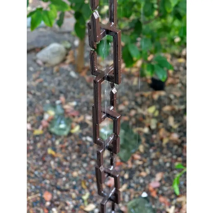 Rain Chain Rectangle Links- Bronze - Image 5