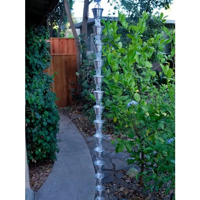 Rain Chain Shizuka Aluminum Cups - Image 3