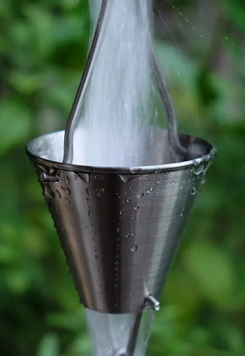 Rain Chain Stainless Steel Smooth Cups - Image 2