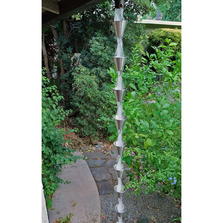 Rain Chain Stainless Steel Smooth Cups - Image 3