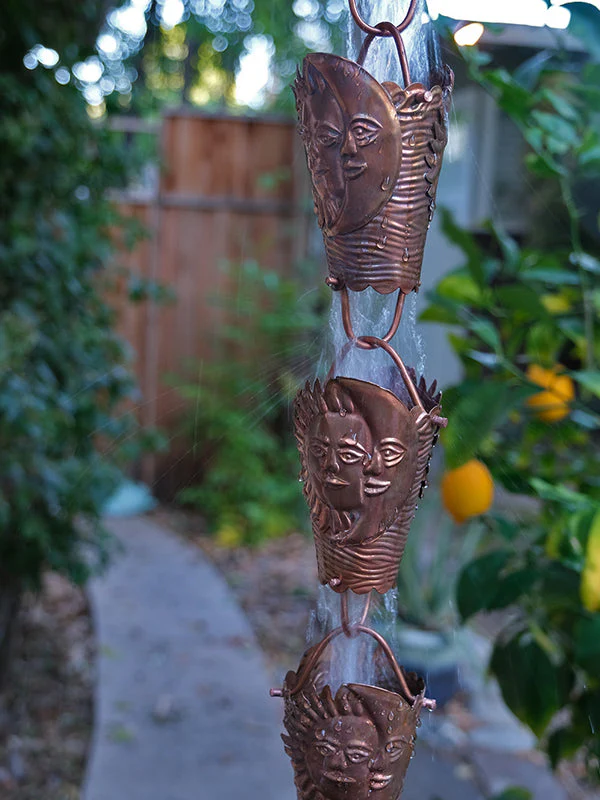 Rain Chain Copper Celestial Cups - Image 2