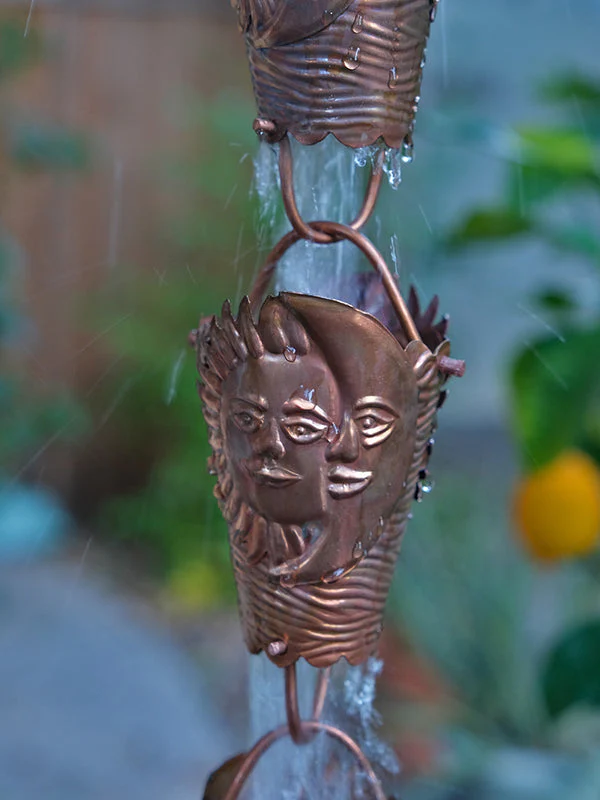 Rain Chain Copper Celestial Cups - Image 4