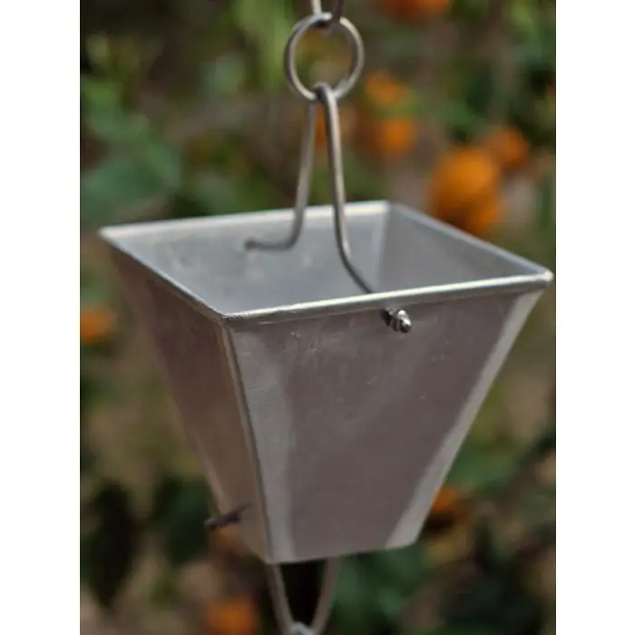 Rain Chain XL Square Cups- Aluminum - Image 3