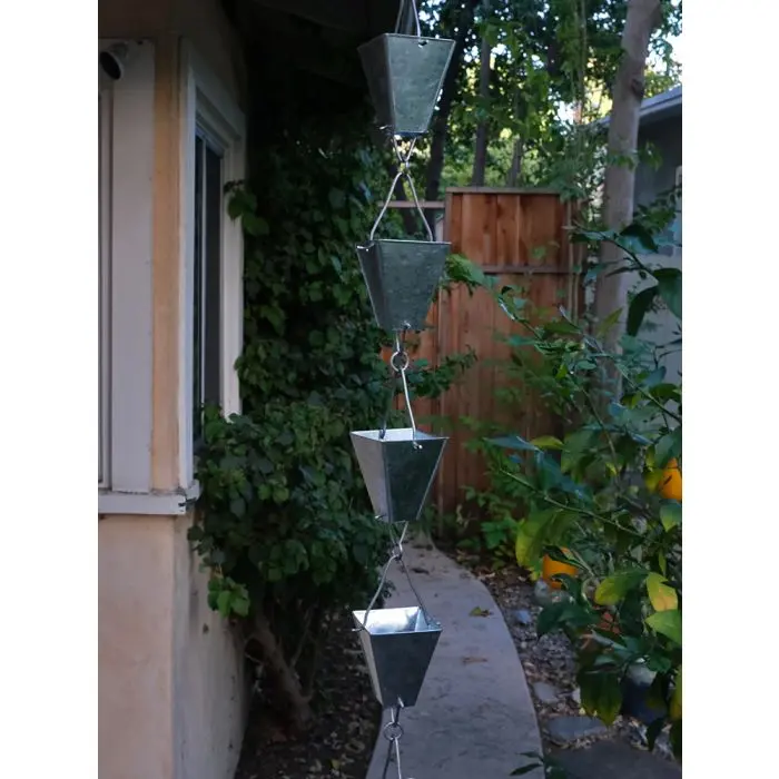 Rain Chains Square Tapered Cups-Aluminum - Image 3