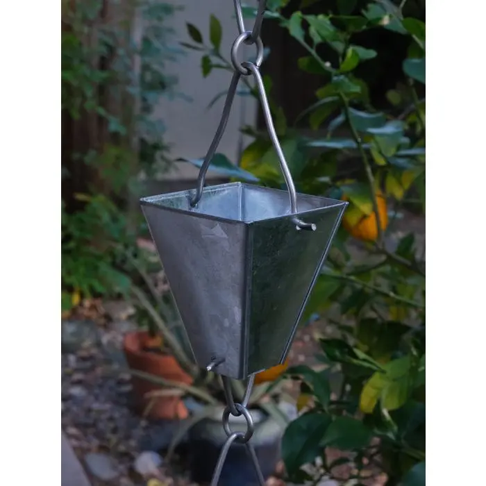 Rain Chains Square Tapered Cups-Aluminum - Image 4