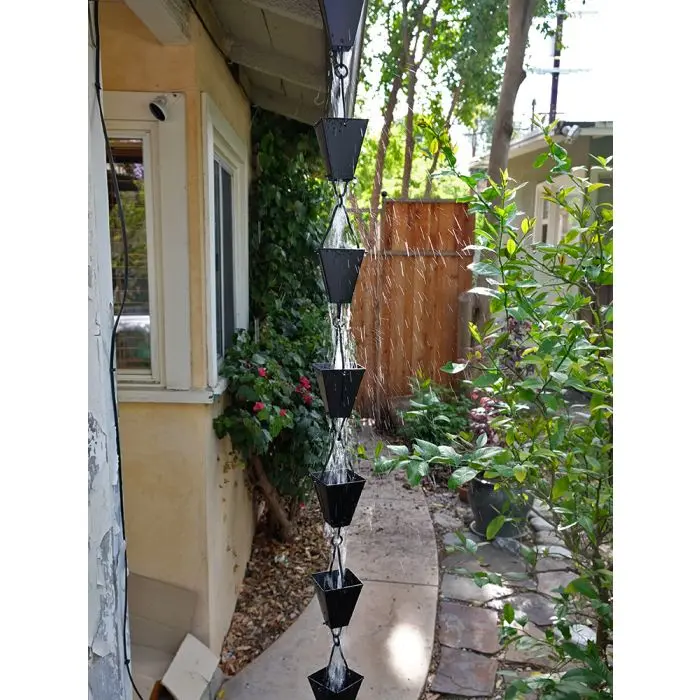 Rain Chains Square Tapered Cups-Black - Image 3