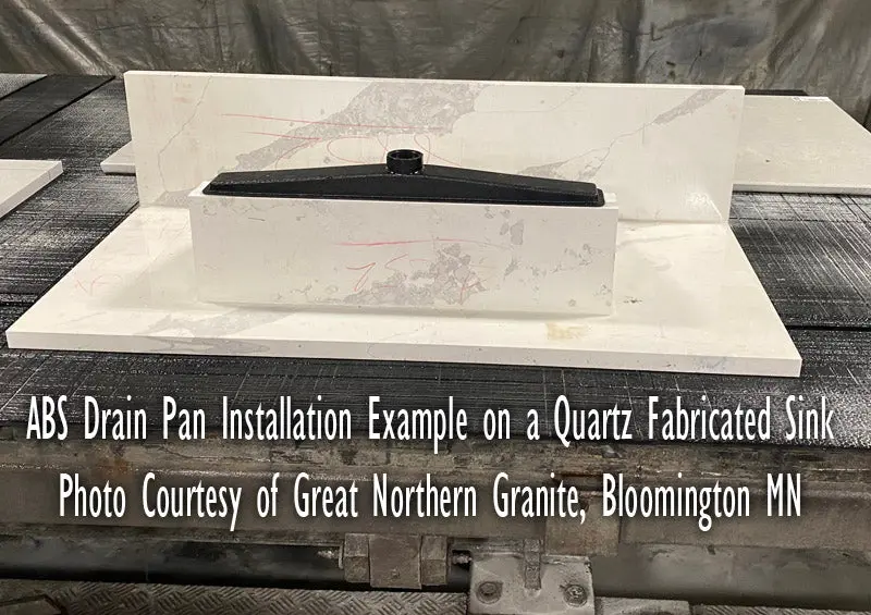 Sink Linear Drain Pan- Black ABS for Concrete Stone Marble Slot Drains - Image 3