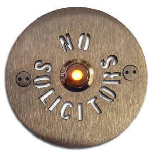 Stainless Steel Round NO SOLICITORS Around Doorbell